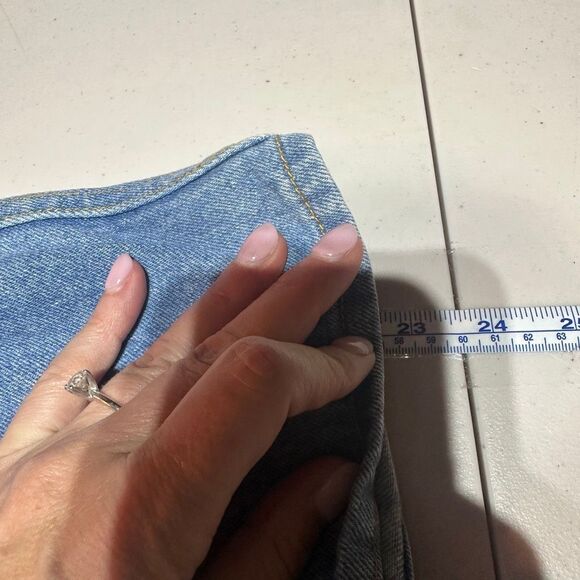 Vintage 80s Gitano Double Belted Denim Skirt Size 11/12 Made in Hong Kong - Picture 11 of 11